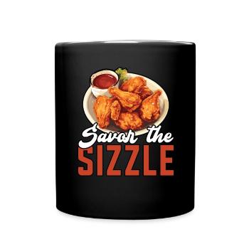 Buffalo Wings Foodie Cuisine Américaine Poulet - Mug uni - noir - Devant