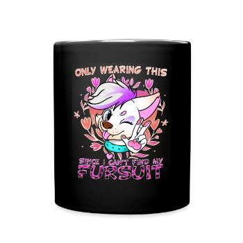Only wearing this since I can't wear my fursuit - Full Colour Mug - black - Front