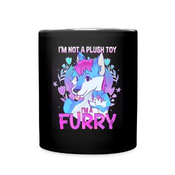 I'm not a plush toy I'm a Furry I Furries Fandom - Tasse einfarbig - Schwarz - Vorne