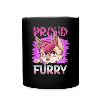 Proud Furry I Furries Cosplay Fandom - Tasse einfarbig - Schwarz - Vorne