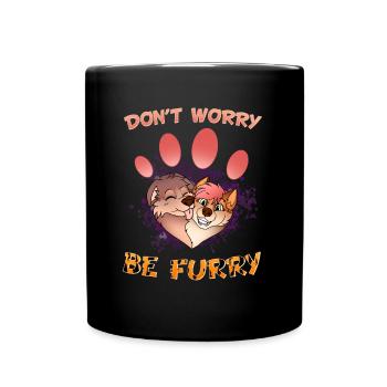 Don't worry be Furry I Furries Fandom I Anime - Tasse einfarbig - Schwarz - Vorne