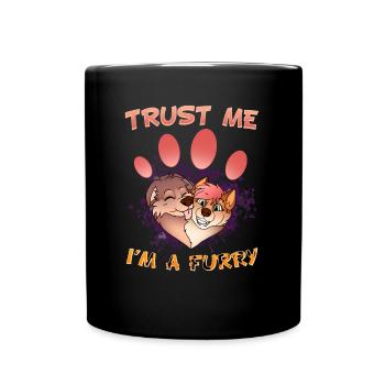Trust me I'm a Furry I Furries Cosplay Fandom - Full Colour Mug - black - Front