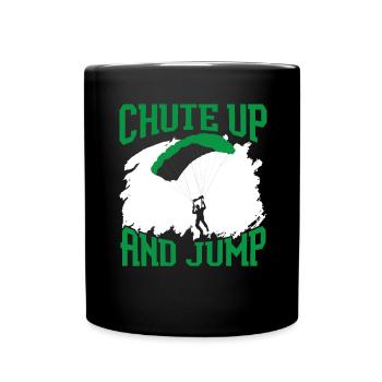 Fallschirmjäger Fallschirmspringen Fallschirmsprin - Tasse einfarbig - Schwarz - Vorne