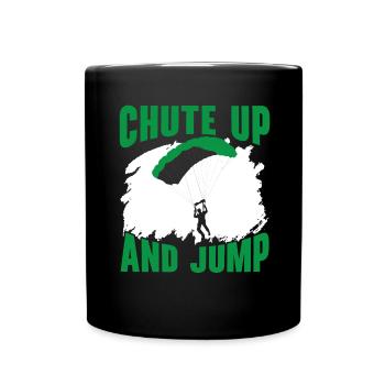 Fallschirmjäger Fallschirmspringen Fallschirmsprin - Tasse einfarbig - Schwarz - Vorne