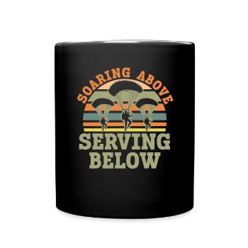 Fallschirmjäger Fallschirmspringen Fallschirmsprin - Tasse einfarbig - Schwarz - Vorne