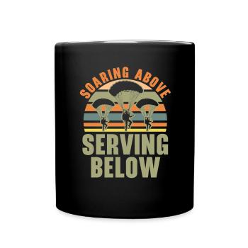 Fallschirmjäger Fallschirmspringen Fallschirmsprin - Tasse einfarbig - Schwarz - Vorne
