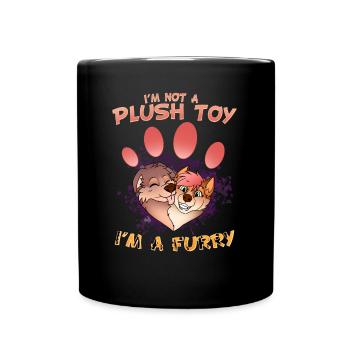 I'm not a plush toy I'm a Furry I Furries Fandom - Full Colour Mug - black - Front