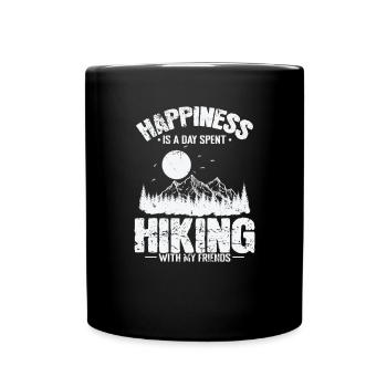 Le bonheur, c’est une journée passée à faire de la randonnée avec mes amis - Mug uni - noir - Devant