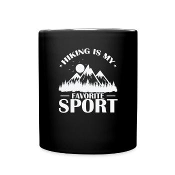 Hiking is my Favorite Sport Outdoor Hobby - Full Colour Mug - black - Front