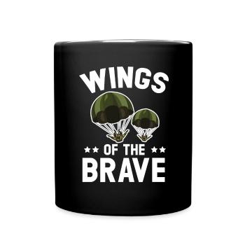 Fallschirmjäger Fallschirmspringen Fallschirmsprin - Tasse einfarbig - Schwarz - Vorne