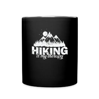 Hiking is my Therapy Natur - Full Colour Mug - black - Front