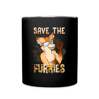 Save the Furries I Furry Fandom Anime Cosplay - Tasse einfarbig - Schwarz - Vorne
