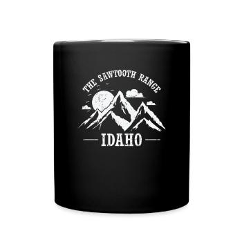 The Sawtooth Range, Idaho, USA - Full Colour Mug - black - Front
