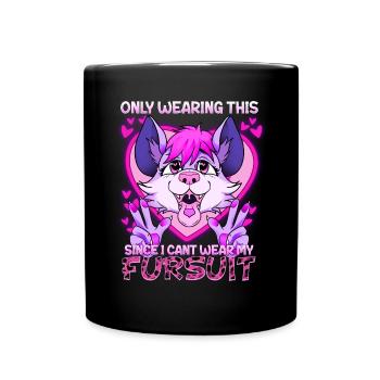 Only wearing this since I can't wear my fursuit - Full Colour Mug - black - Front