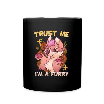 Trust me I'm a Furry I Furries Cosplay Fandom - Full Colour Mug - black - Front