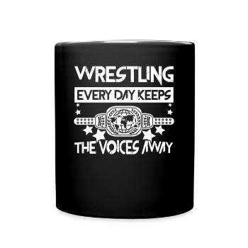 Wrestling Belt Wrestler - Tasse einfarbig - Schwarz - Vorne