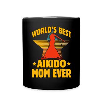 World's best Aikido Mom Ever - Full Colour Mug - black - Front