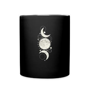 Moon Art Night Sky Orb - Full Colour Mug - black - Front