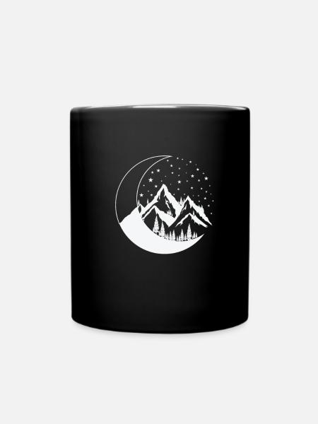 Montagnes et lune Ciel nocturne Orbe - Mug uni - noir