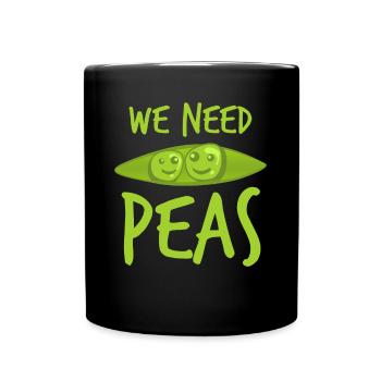 Pea Vegetarian Vegan Peas - Tasse einfarbig - Schwarz - Vorne