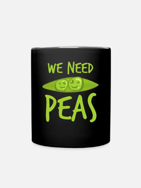 Pea Vegetarian Vegan Peas - Tasse einfarbig - Schwarz