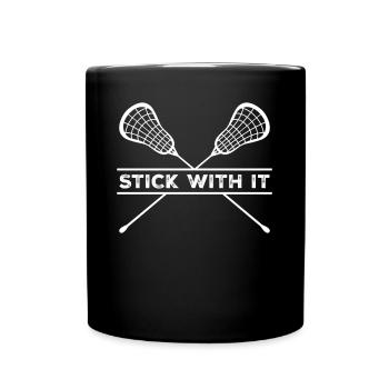 Lacrosse Stick with it - Full Colour Mug - black - Front