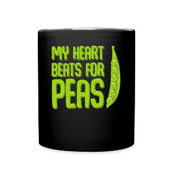 Pea Peas Vegan Vegetarian - Tasse einfarbig - Schwarz - Vorne