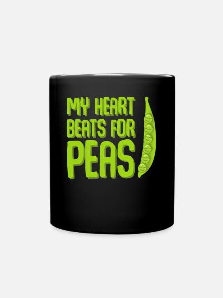 Pea Peas Vegan Vegetarian - Tasse einfarbig - Schwarz