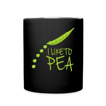 Pea Vegan Vegetarian Peas - Tasse einfarbig - Schwarz - Vorne
