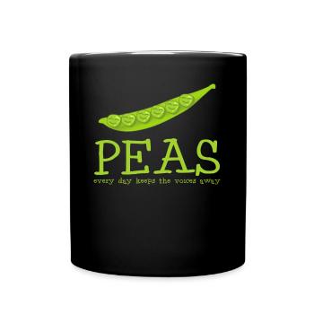 Vegetarian Vegan Peas Pea - Tasse einfarbig - Schwarz - Vorne