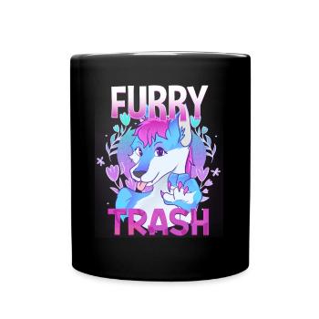 Furry Trash I Furries Convention I Anime Cosplay - Tasse einfarbig - Schwarz - Vorne