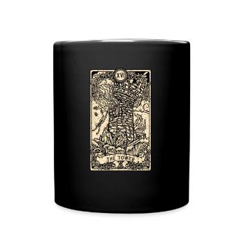 The Tower I Goth Tarot Card I Fortune Teller - Full Colour Mug - black - Front