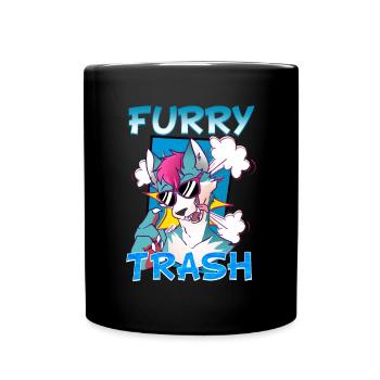 Furry Trash I Furries Convention I Anime Cosplay - Tasse einfarbig - Schwarz - Vorne