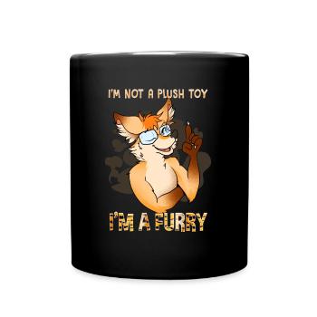 I'm not a plush toy I'm a Furry I Furries Fandom - Tasse einfarbig - Schwarz - Vorne