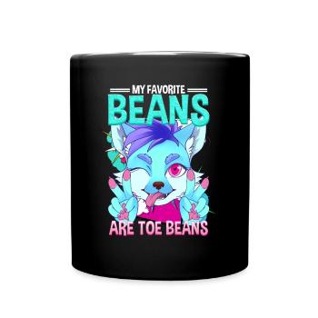 My favorite beans are toe beans I Furry Fandom - Full Colour Mug - black - Front