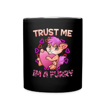 Trust me I'm a Furry I Furries Cosplay Fandom - Full Colour Mug - black - Front