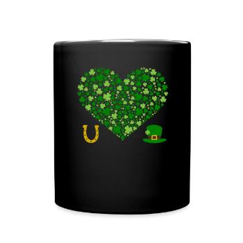Accessoires de la Saint-Patrick, décoration de Shamrock d'irlande - Mug uni - noir - Devant