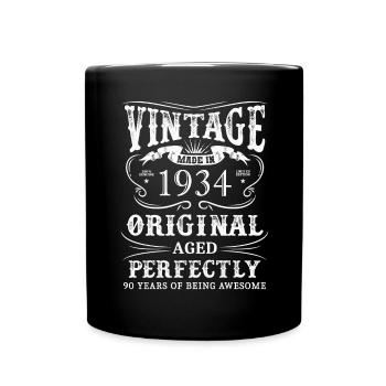 Millésime fabriqué en janvier 1934 90 ans d’existence - Mug uni - noir - Devant
