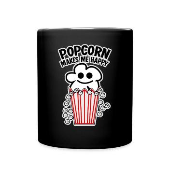 Happy Popcorn - Full Colour Mug - black - Front