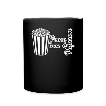 Popcorn and Peace - Full Colour Mug - black - Front