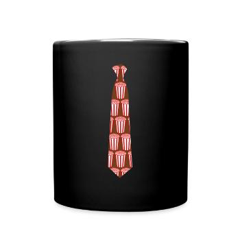 Tie with Popcorn - Full Colour Mug - black - Front