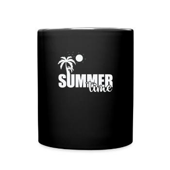 Summer Time baden Strand Sonne - Tasse einfarbig - Schwarz - Vorne