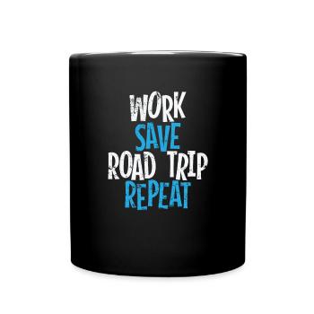 Sauvegarde du travail Road Trip Repeat Travel Adventure - Mug uni - noir - Devant