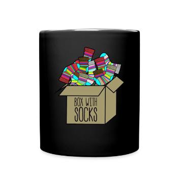 Chaussettes d’hiver Chaussettes en laine dans une boîte - Mug uni - noir - Devant