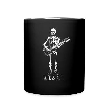 Chaussettes d’hiver Guitar Skeleton Chaussettes en laine - Mug uni - noir - Devant