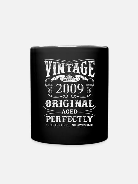 Vintage Made In 2009 15 ans d’être génial - Mug uni - noir