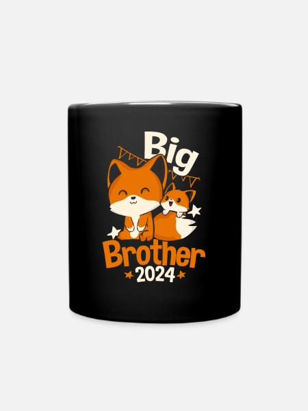 Kinder Großer Bruder 2024 Fuchs Schwangerschaft - Tasse einfarbig - Schwarz