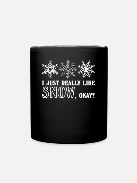 Snow Snowflake Snowflakes - Tasse einfarbig - Schwarz