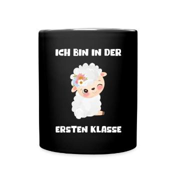 Mädchen Einschulung 2023 Schulbeginn Schulkind - Tasse einfarbig - Schwarz - Vorne