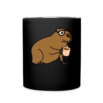 Capybara Coffee Capybaras - Tasse einfarbig - Schwarz - Vorne